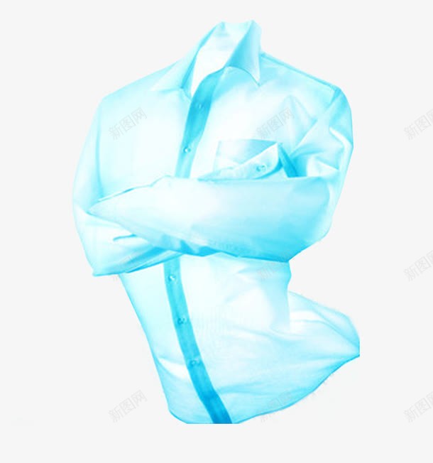 蓝色男士衬衫png免抠素材_新图网 https://ixintu.com 男士衬衫 蓝色衬衫 衣服 衬衫 飘起来的衣服 鼓起来的衬衫
