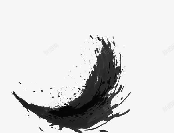 半圆形泼墨背景png免抠素材_新图网 https://ixintu.com 中国风 墨迹 晕染 涂鸦 矢量素材