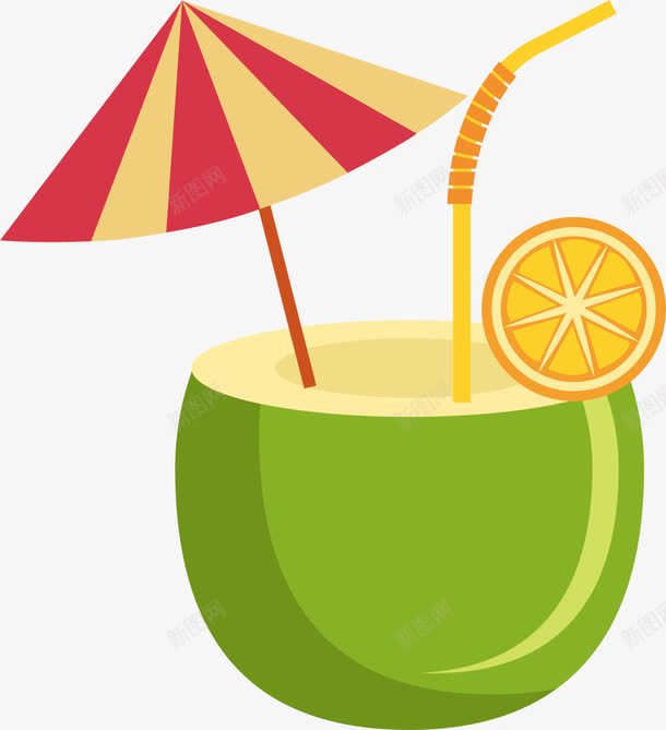 绿色卡通椰汁png免抠素材_新图网 https://ixintu.com 卡通 果汁 椰子汁 椰汁 绿色 装饰图案 饮料