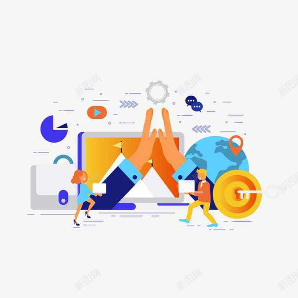 金融商业理财营销团队合作矢量图eps免抠素材_新图网 https://ixintu.com 免抠图PNG 商业 团队合作 理财 营销 金融 矢量图