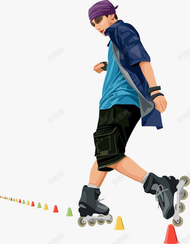 滑旱冰的人png免抠素材_新图网 https://ixintu.com 人物 卡通画 滑冰 矢量装饰 装饰