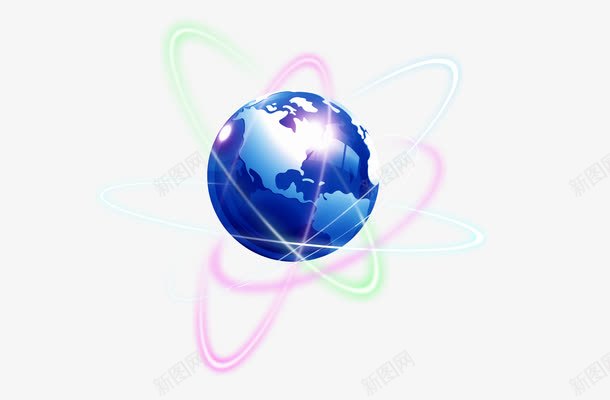 科技感光线地球png免抠素材_新图网 https://ixintu.com 光圈 光线 地图 地球 科幻 科技 科技感地图