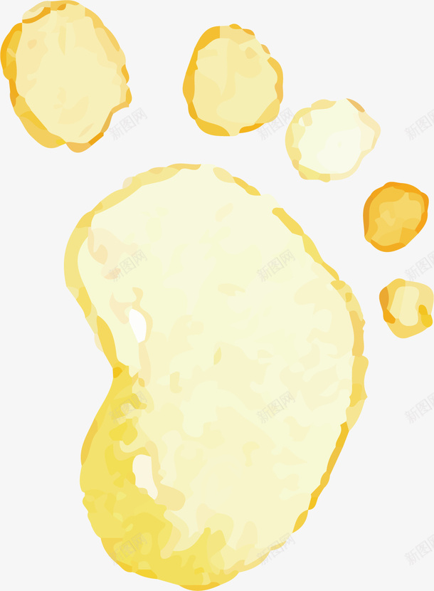 婴儿的脚印矢量图ai免抠素材_新图网 https://ixintu.com 可爱 婴儿 开心 新生儿脚印 沙滩 矢量图 脚印 脚趾 足迹 黄色的