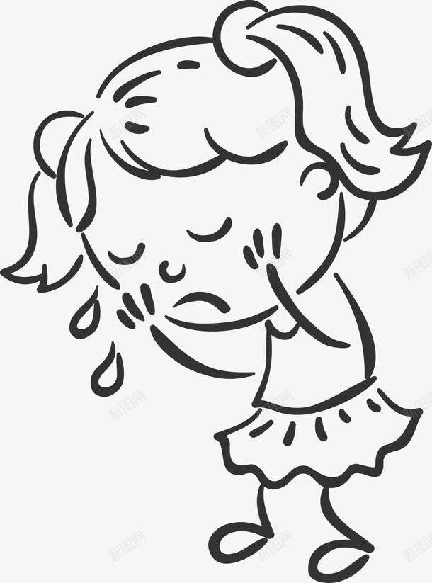 手绘哭泣的小女孩png免抠素材_新图网 https://ixintu.com 儿童 儿童手绘 儿童线稿 卡通小孩 可爱的小朋友矢量 哭泣 女孩 女孩子 孩子 小盆友 手绘儿童 手绘小孩
