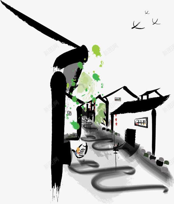 水墨江南png免抠素材_新图网 https://ixintu.com 古镇 墨迹 水墨画 江南民宿 江南水乡 江南风光