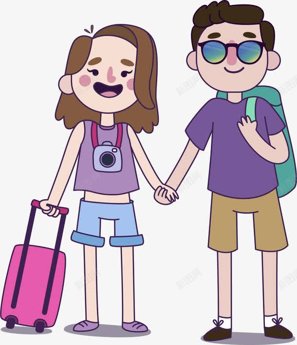 新婚夫妇度蜜月png免抠素材_新图网 https://ixintu.com 假期 卡通 夏日 度假 度蜜月 徒步 情侣夫妻 探险者 新婚夫妇 旅游 旅游爱好者 旅游者 旅行 有情结婚 相机 背包族