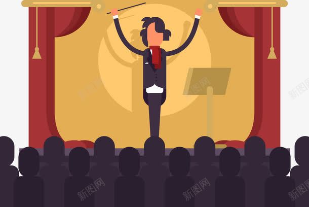 音乐演奏png免抠素材_新图网 https://ixintu.com 指挥棒 演奏 舞台 表演 观众 音乐家
