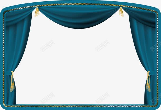 舞台蓝色拉幕png免抠素材_新图网 https://ixintu.com 舞台拉幕 舞台蓝色拉幕 落幕