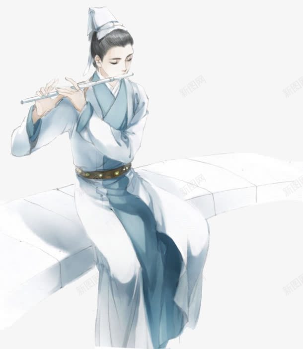 古代公子png免抠素材_新图网 https://ixintu.com 书生 公子 古风 帅气 玉树临风 笛子
