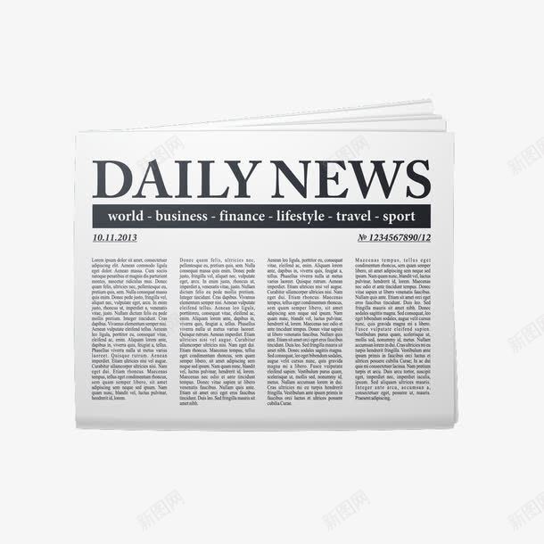 报纸印刷效果png免抠素材_新图网 https://ixintu.com 3D图 DAILY NEWS 效果展示 白纸黑字