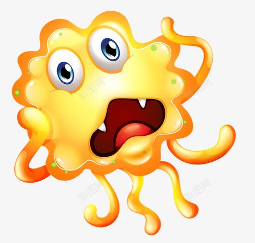 细菌png免抠素材_新图网 https://ixintu.com 卡通细菌 微生物 怪物 病毒