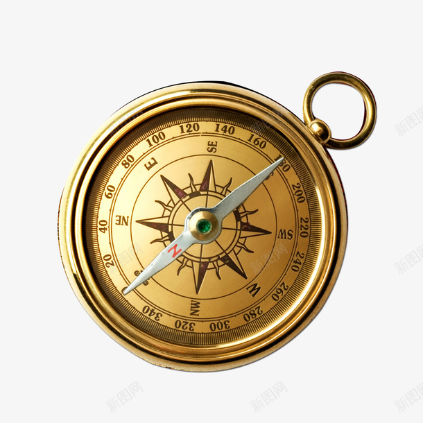 金色指南针psd免抠素材_新图网 https://ixintu.com 中国四大发明图片 四大发明 指北针 指南针 方向 金色