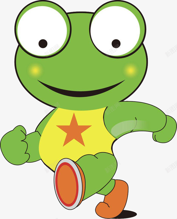行走的牛蛙png免抠素材_新图网 https://ixintu.com 卡通牛蛙 大眼牛蛙 大眼萌萌牛蛙 手绘牛蛙 拟人牛蛙 牛蛙