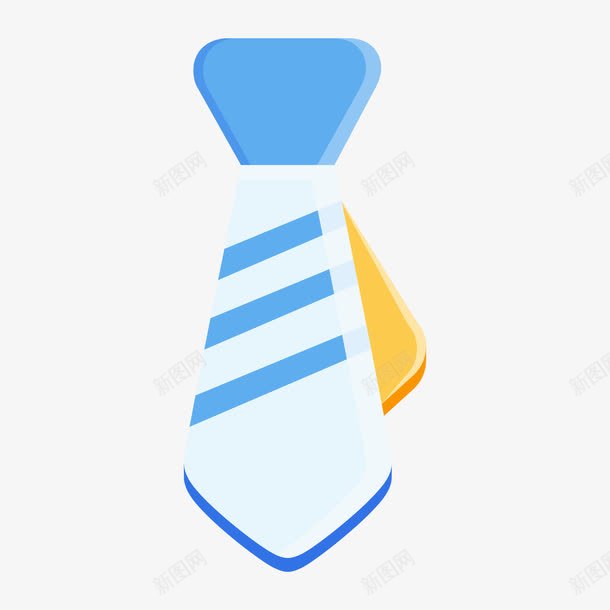 蓝色圆角领带卡通图标png_新图网 https://ixintu.com 光泽 商务 圆角 庆祝 扁平化 礼节 蓝色 质感 领带
