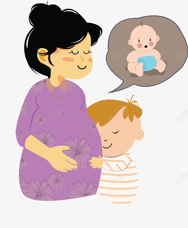 怀着二胎的慈祥母亲矢量图ai免抠素材_新图网 https://ixintu.com 二胎 二胎家庭 孕妈咪 怀孕孕妇 我的家人 母亲 母亲节 矢量png 矢量图
