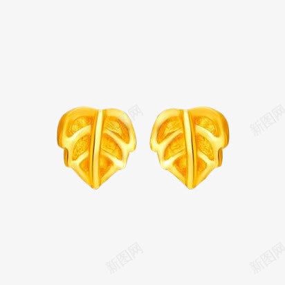 周大福叶子黄金耳钉png免抠素材_新图网 https://ixintu.com 产品实物 叶子 周大福 珠宝首饰 黄金叶 黄金耳钉