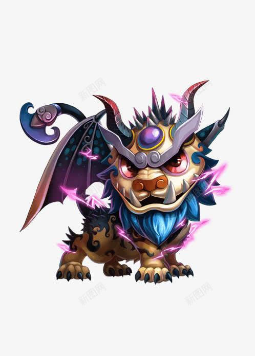 卡通带翅膀龙王png免抠素材_新图网 https://ixintu.com 卡通 翅膀 龙王