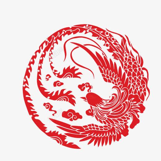 com 凤凰 凤凰图片 凤凰纹饰 窗户 红色剪纸 节日装饰画 贴画