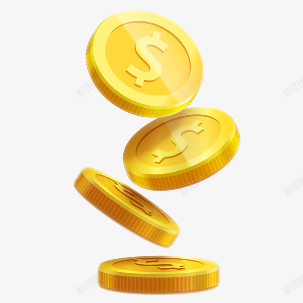 卡通金币矢量图ai免抠素材_新图网 https://ixintu.com 卡通金币免抠PNG 双十一 双十二 环境经济 矢量图 经济 美金 装饰 财富 金币 金融
