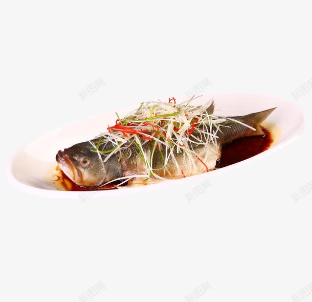 葱丝清蒸鲈鱼png免抠素材_新图网 https://ixintu.com amp 产品实物 姜 清蒸 粤菜 红椒 美味 花椒 葱 豉油 餐饮 鲈鱼 麻辣