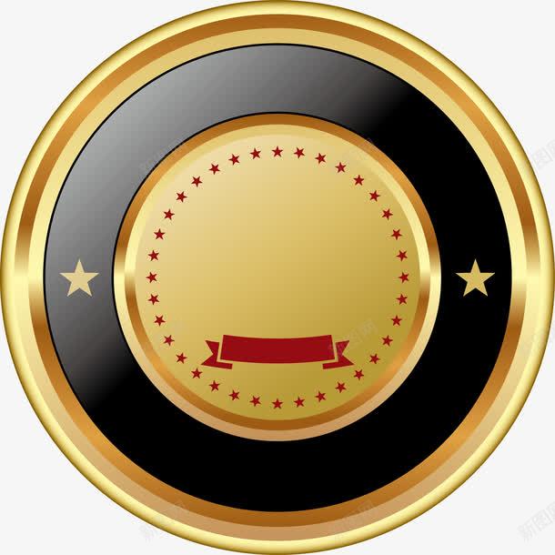 金边高档标签png免抠素材_新图网 https://ixintu.com 免抠PNG 勋章 大气 徽章 星星 红酒 证书 金色标签 高端