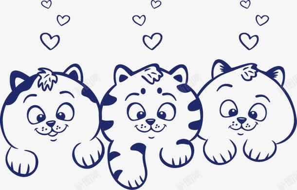 三只小猫png免抠素材_新图网 https://ixintu.com 卖萌小猫 圆珠笔 圆珠笔简笔画 手绘 猫咪 猫爪