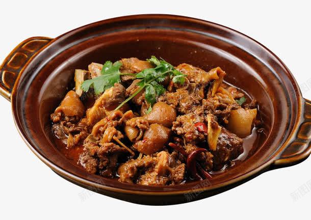 红焖羊肉png免抠素材_新图网 https://ixintu.com 产品实物 搭配 红焖 羊肉 美味 菜肴 装饰 香菜