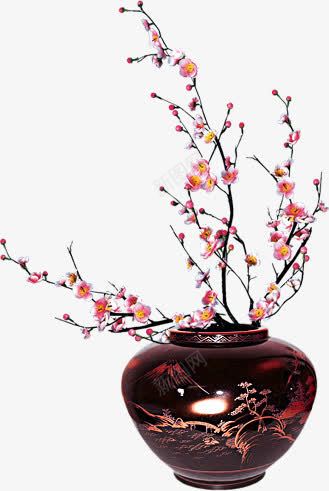 梅花插花png免抠素材_新图网 https://ixintu.com 插花 梅花 梅花插瓶 梅花插花 装饰