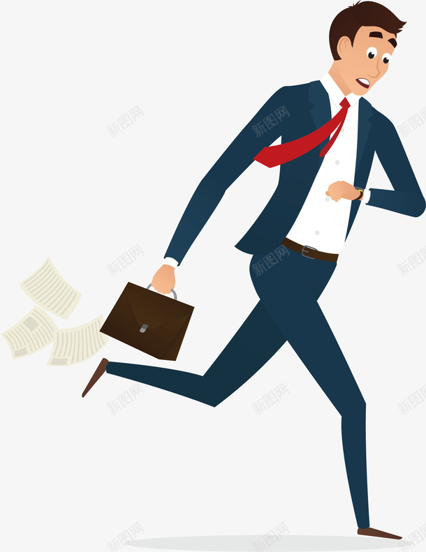 匆忙赶路人png免抠素材_新图网 https://ixintu.com 上班 创意 卡通手绘 着急 赶时 赶路