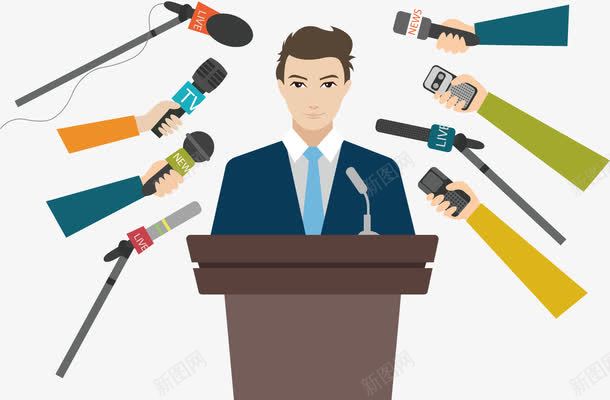 接受采访的领导png免抠素材_新图网 https://ixintu.com 上下级 上司 发言 媒体 讲话 采访 领导