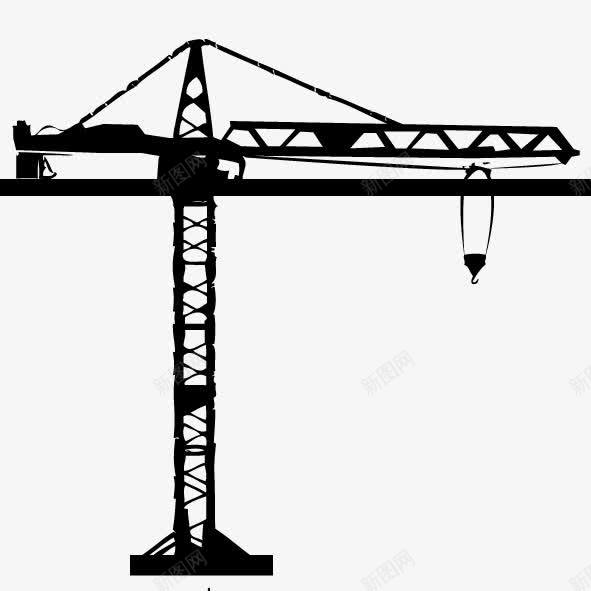 手绘起重机png免抠素材_新图网 https://ixintu.com 塔吊 工地 工地塔吊 建筑工具 施工工具 机械 起重器 重型超重工具 黑色