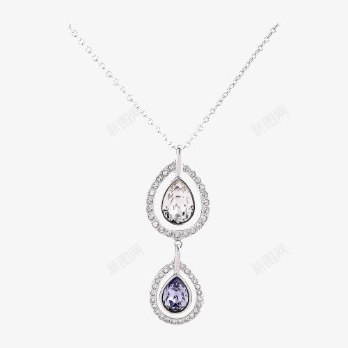 施华洛世奇水滴项链png免抠素材_新图网 https://ixintu.com 1126819 Mila紫白色 Swarovski 产品实物 水滴 镶钻 项链