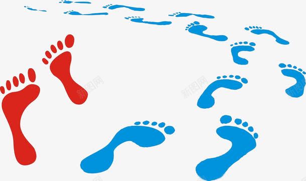 遍地足迹图png免抠素材_新图网 https://ixintu.com 人脚印 卡通鞋印 右脚 小脚丫 左脚 左脚印 红色脚印 脚丫 脚印 蓝色 足迹 鞋印