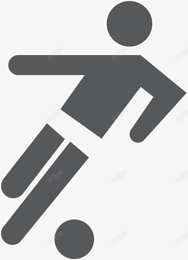 黑色扁平足球运动员图标png_新图网 https://ixintu.com 体育 球类运动 球赛 竞技 足球运动员 踢球 锻炼 黑色小人