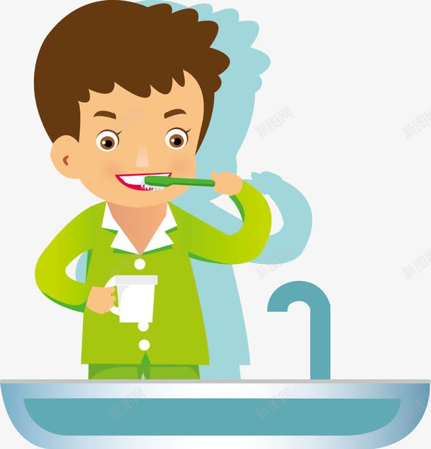 卡通早上刷牙男孩png免抠素材_新图网 https://ixintu.com 卡通刷牙男孩 卡通早上刷牙男孩 卡通男孩矢量 手拿牙刷 矢量卡通早上刷牙男孩