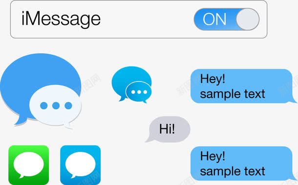 短信界面矢量图ai免抠素材_新图网 https://ixintu.com iMessage iPhone 对话框 扁平化 简讯 苹果手机 矢量图
