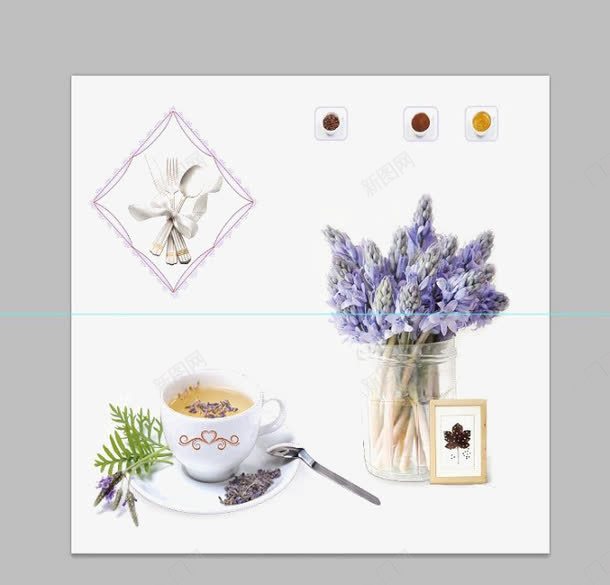 熏衣情怀png免抠素材_新图网 https://ixintu.com 复古 怀旧 紫色 薰衣草
