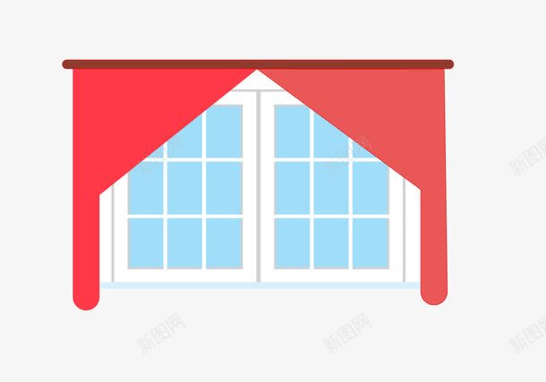 挂起来的飘窗png免抠素材_新图网 https://ixintu.com 矢量窗户 矢量素材 矢量飘窗 窗帘 粉色飘窗 蓝色 蓝色窗户 蓝色素材 飘窗
