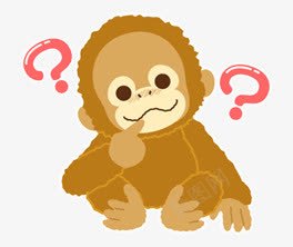 手绘卡通动物卡通小猴图标png_新图网 https://ixintu.com 动物剪影 卡通 可爱 大眼猴 小猴 思考 手绘 手绘猴 手绘素材 猴子图标 猴素材 疑问