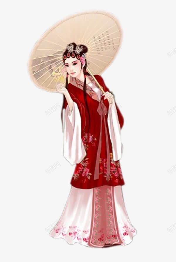 撑伞的古装美女png免抠素材_新图网 https://ixintu.com 京剧美女 古风衣服 戏服 美女 雨伞