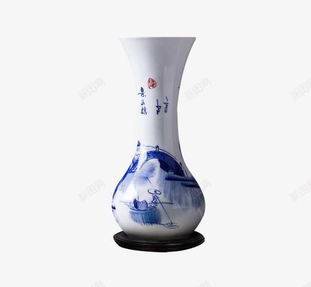 中式仿古花瓶png免抠素材_新图网 https://ixintu.com 中式摆件 中式摆设 大口径花瓶 花瓶 风水花瓶