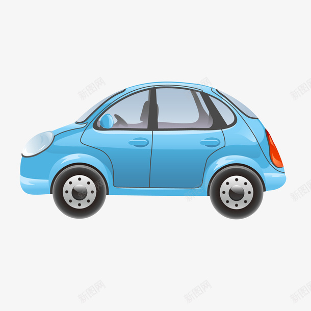蓝色卡通小汽车png免抠素材_新图网 https://ixintu.com 交通工具 卡通汽车 小车 背景装饰 蓝色汽车