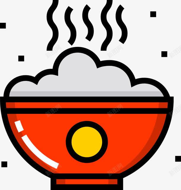 装满白米饭红碗图标png_新图网 https://ixintu.com 中国风 中国风ico 中国风图标 图标icon 白米饭 红碗 红色
