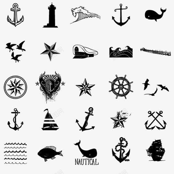 铁锚LOGO图标png_新图网 https://ixintu.com 六芒星LOGO 创意LOGO 罗盘LOGO 罗盘图 船舵LOGO 黑白LOGO