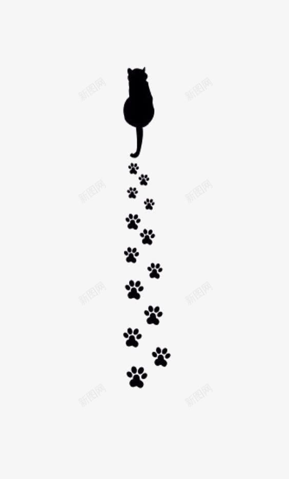 猫咪爪印png免抠素材_新图网 https://ixintu.com 爪印免扣元素 爪子 猫咪印花 黑色爪印 黑色猫咪