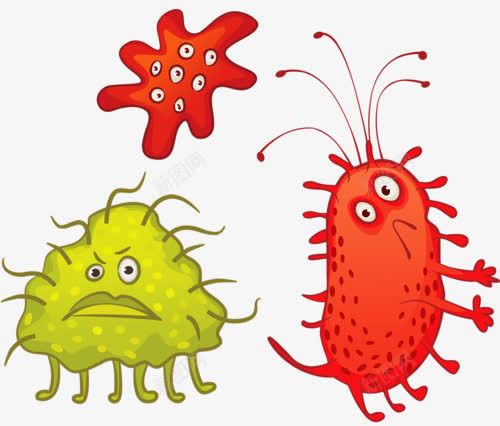 细菌png免抠素材_新图网 https://ixintu.com 卡通细菌 微生物 怪物 病毒