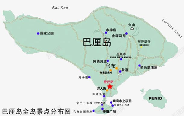 巴厘岛景点png免抠素材_新图网 https://ixintu.com 亚洲地图 分布 巴厘岛 旅游 景点