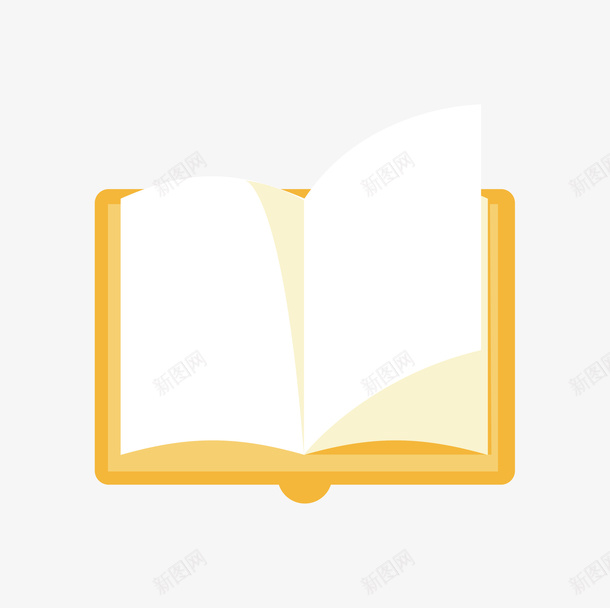 翻开的书本卡通图png免抠素材_新图网 https://ixintu.com 书本 卡通 学习 纸张 翻开的 阅读 黄色书皮
