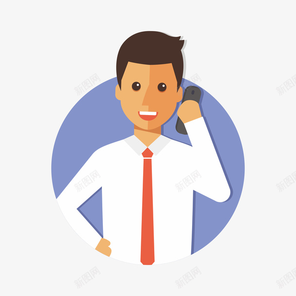 扁平化商务人士打电话男png免抠素材_新图网 https://ixintu.com 动漫动画 卡通手绘 扁平化人物 打电话 男士 装饰图