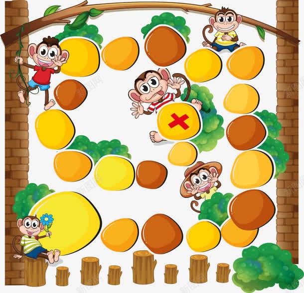 小猴子迷宫图png免抠素材_新图网 https://ixintu.com 儿童迷宫 卡通迷宫 可爱迷宫 幼教 水彩 猴子迷宫游戏 石头迷宫 迷宫线路